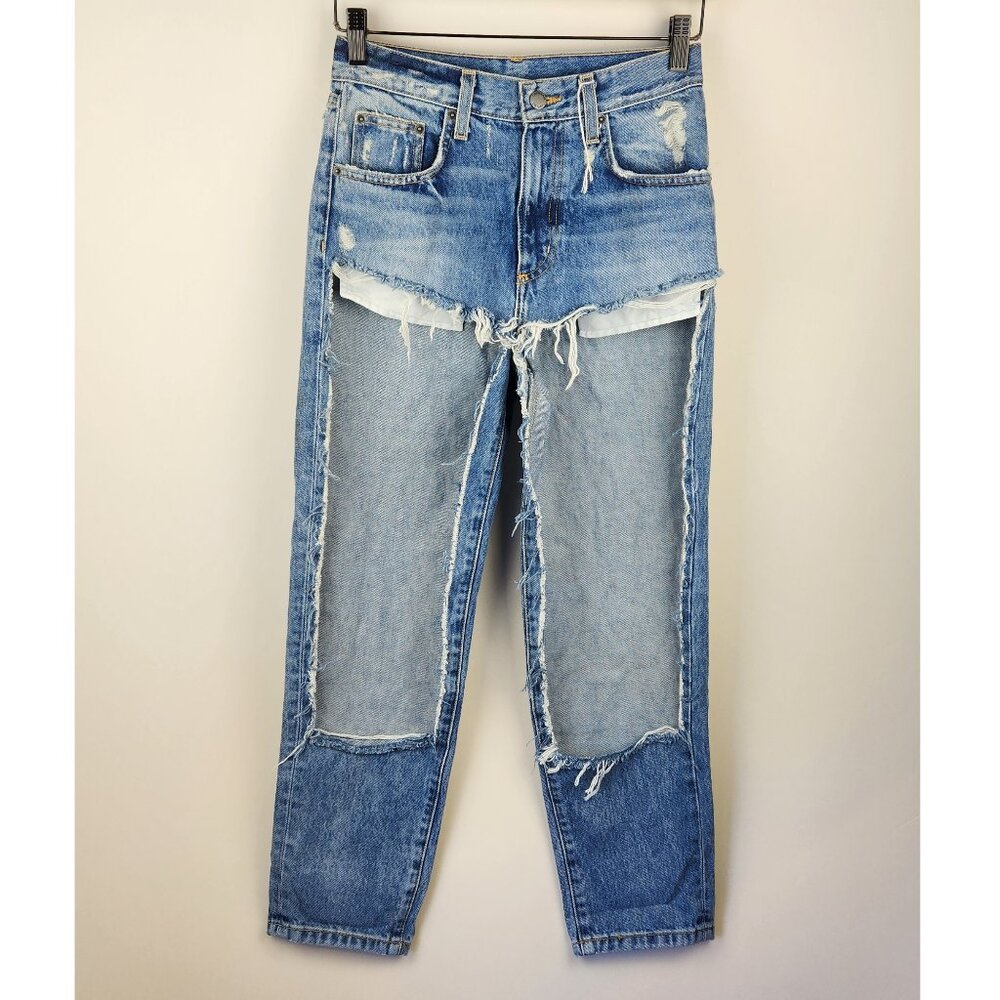 NWT LF Carmar High Rise Torne Marietta Cut Out Distressed Jeans sz 25